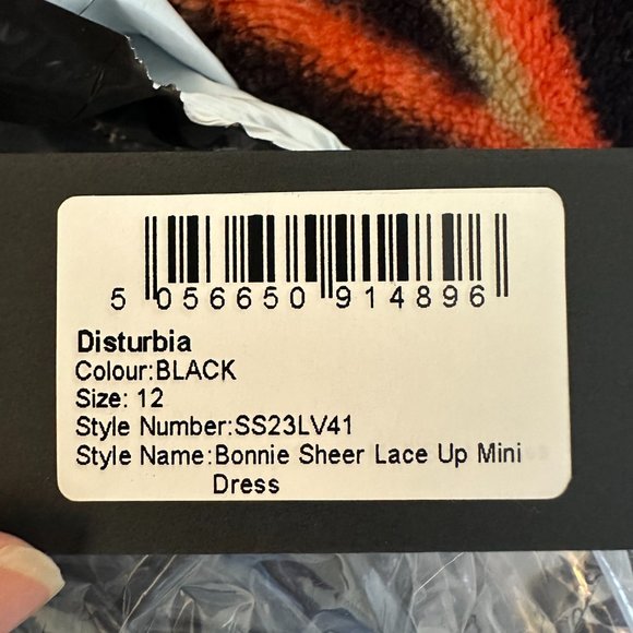 *NEW W/ TAGS* Disturbia: Bonnie Sheer Lace Up Mini Dress (Size US 8/UK 14) - Picture 4 of 10